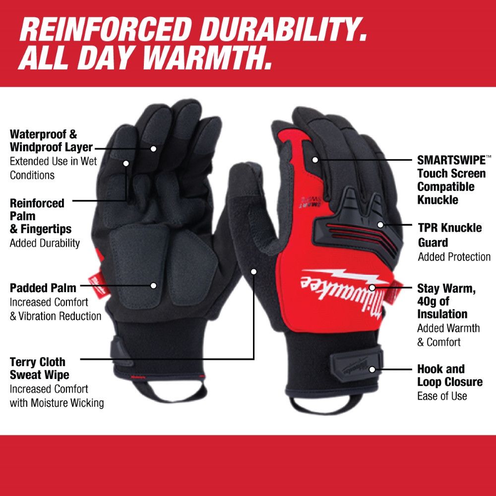 GUANTES DE DEMOLICIÓN DE INVIERNO TALLA 9 MILWAUKEE (48-73-0042)