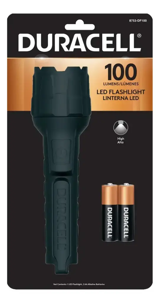LINTERNA ENGOMADA DURACELL 80 LUMNES +2 PILAS AA..