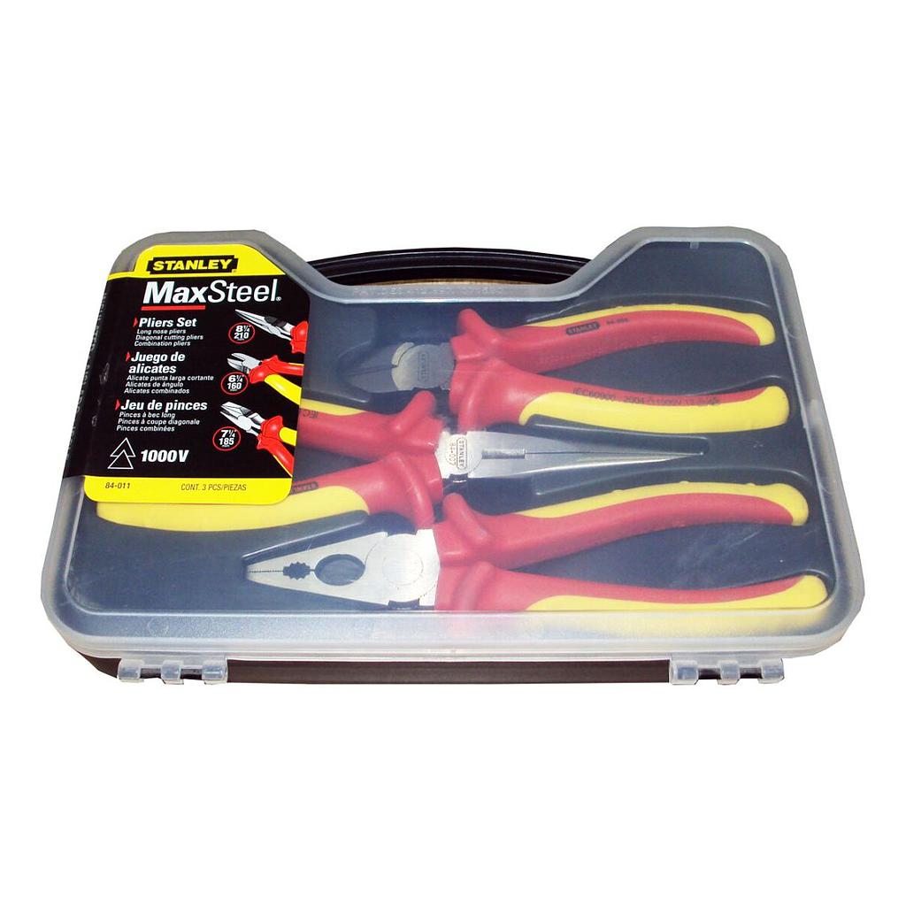 JUEGO DE ALICATES ENGOMADO 1000V 3 PZAS STANLEY (84-011)
