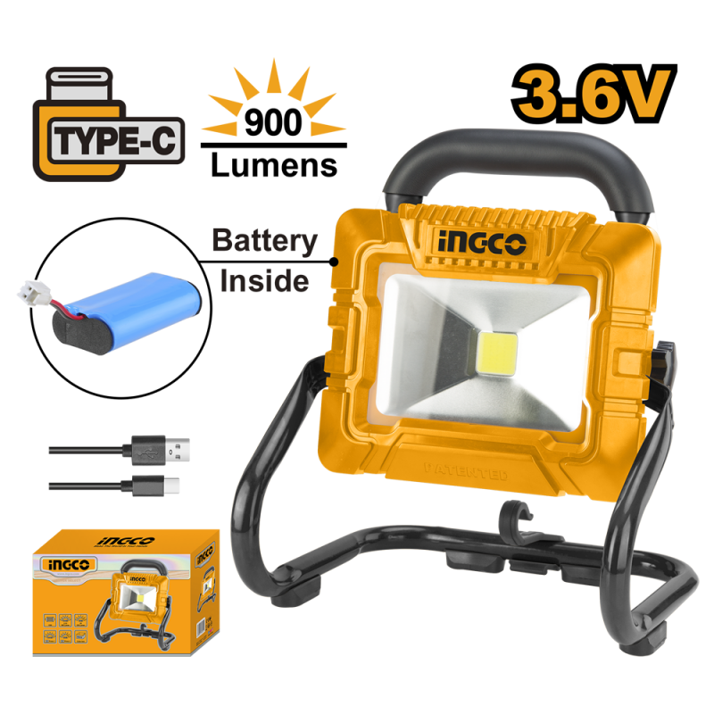 LAMPARA LED 3,6V RECARGABLE USB INGCO (HRLF4415)