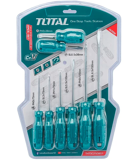 JUEGO DESTORNILLADOR 8 PZS TOTAL (THTDC250801)