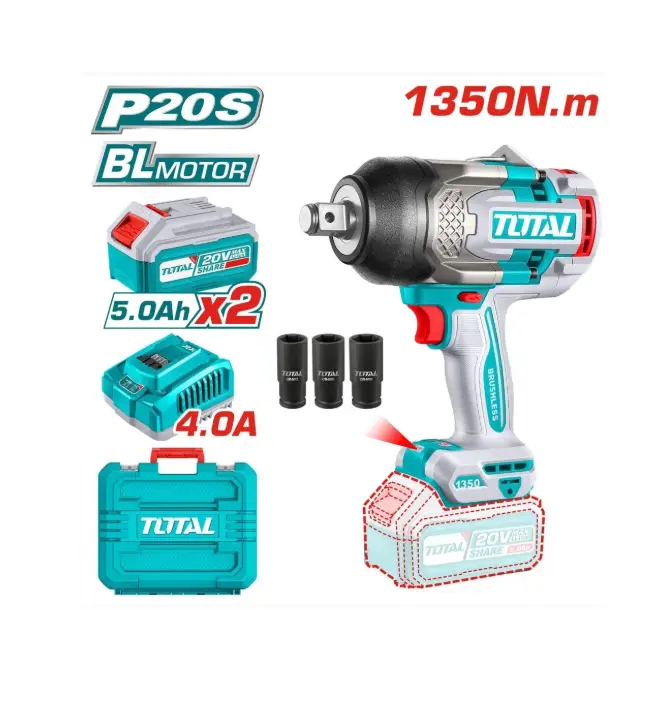 LLAVE DE IMPACTO 3/4" 1350Nm 20V 1.350NM 2 BAT 4,0Ah TOTAL (TIWLI20135)