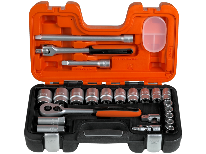 JUEGO DADOS DE 1/2 23 PZAS 3/8 A 1.1/4 BAHCO (S240AF)