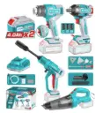 SET LLAVE IMPACTO+PISTOLA CALOR+HIDROLAVADORA+ASPIRADORA 20V +ACC TOTAL (TOSLI250208-7)