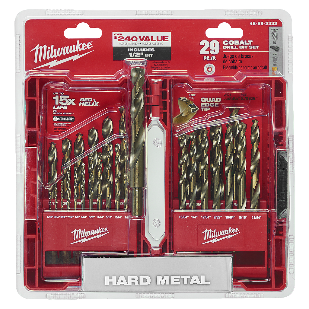 JUEGO DE BROCAS COBALTO 29 PIEZAS MILWAUKEE (48-89-2332)