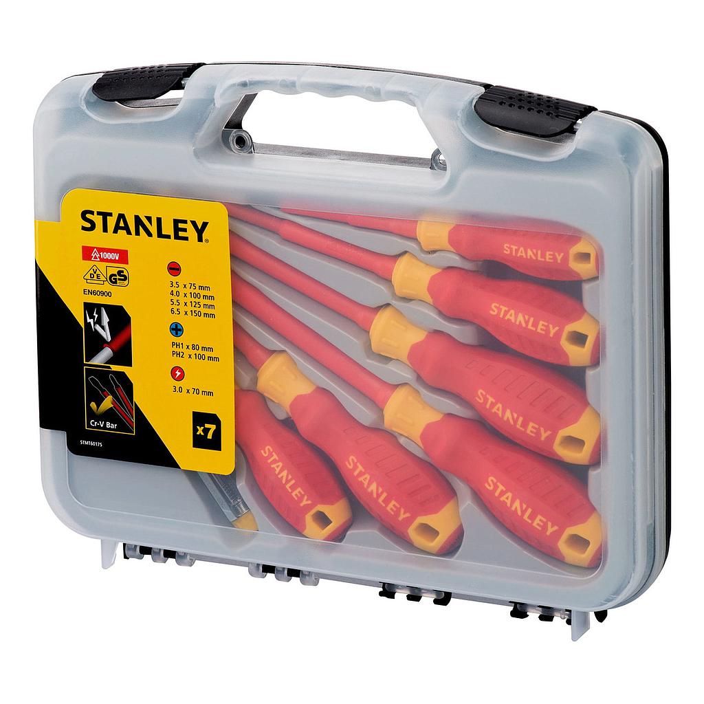 JUEGO DESTORNILLADOR 7 PZAS AISLADO STANLEY (STMT60175-LA)