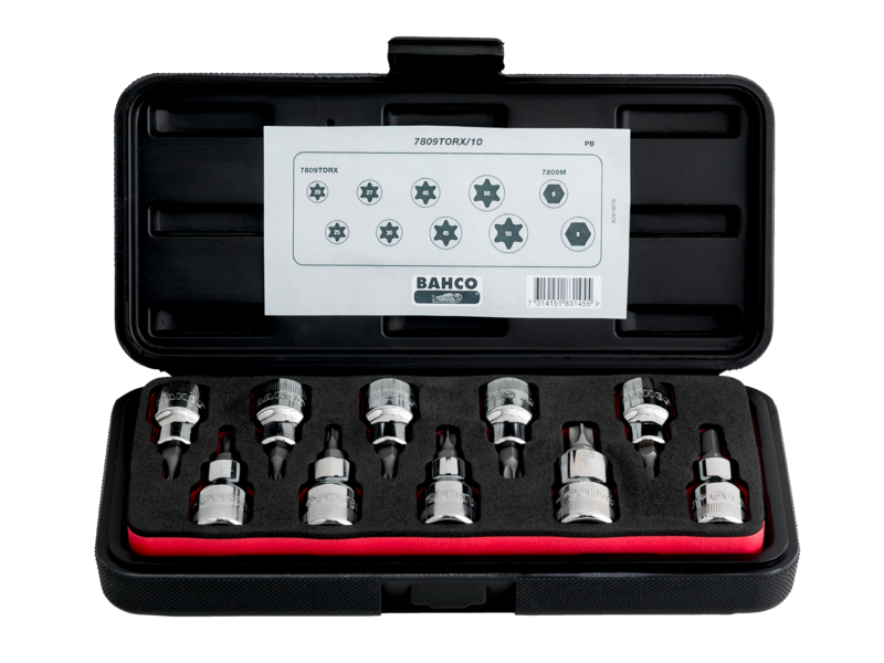 JUEGO DADO PUNTA TORX  1/2 10 PZA BAHCO (7809TORX/10)